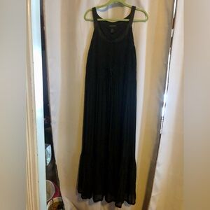 Lane Bryant black chiffon maxi dress